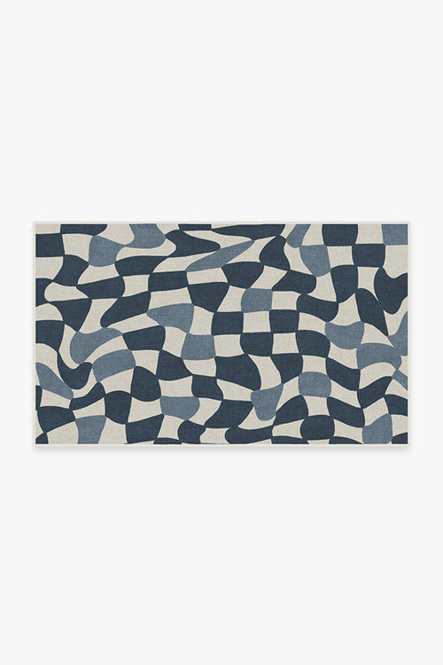 Faye Ivory & Blue Tufted Rug