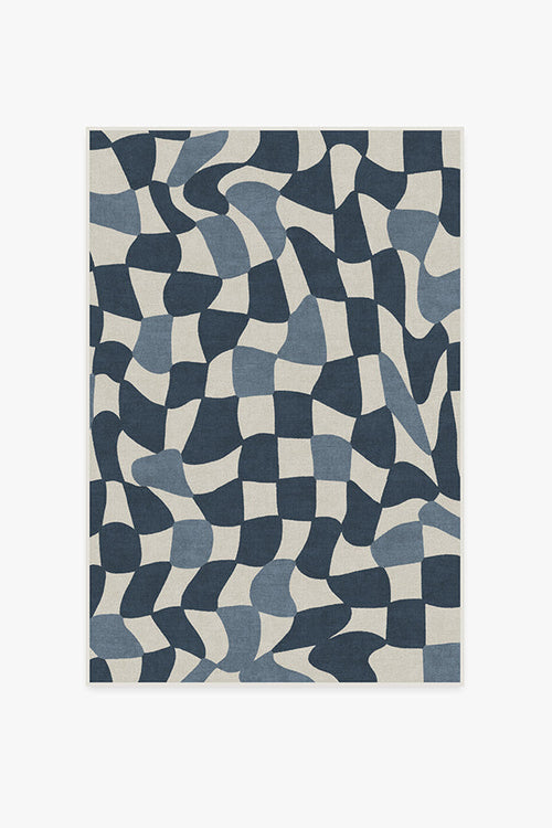 Faye Ivory & Blue Tufted Rug