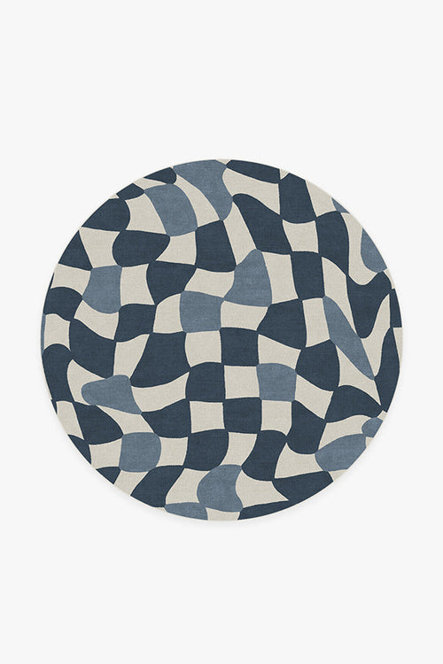 Faye Ivory & Blue Tufted Rug