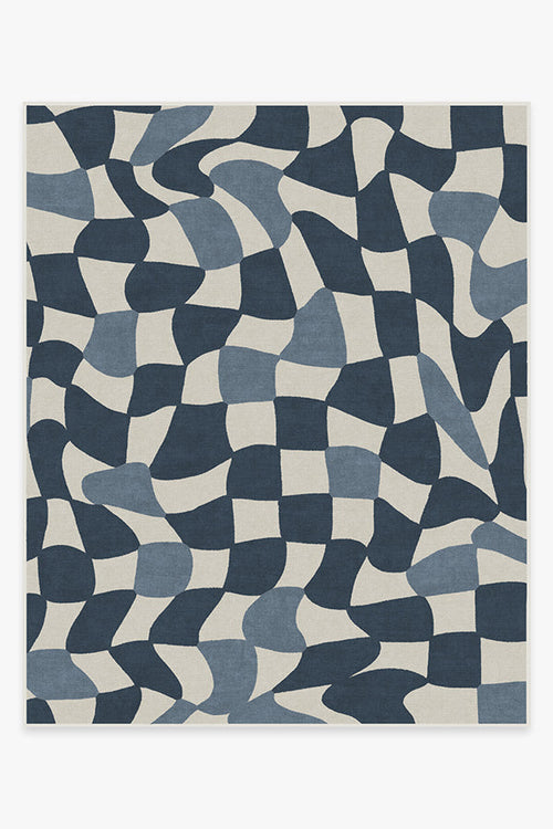 Faye Ivory & Blue Tufted Rug