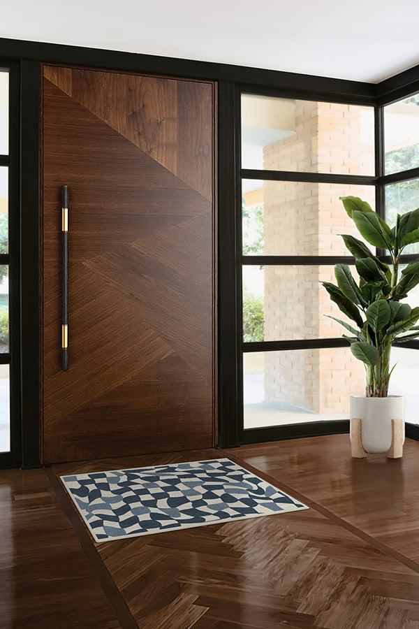 Faye Ivory & Blue Rug