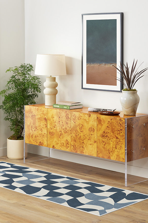 Faye Ivory & Blue Rug