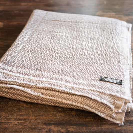 Kaschmirdecke graubraun mit Karomuster/ kariert