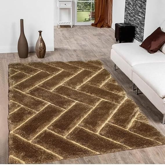 Modern 3D Textured Thick and Soft Shaggy Fur Rug-GOLDEN