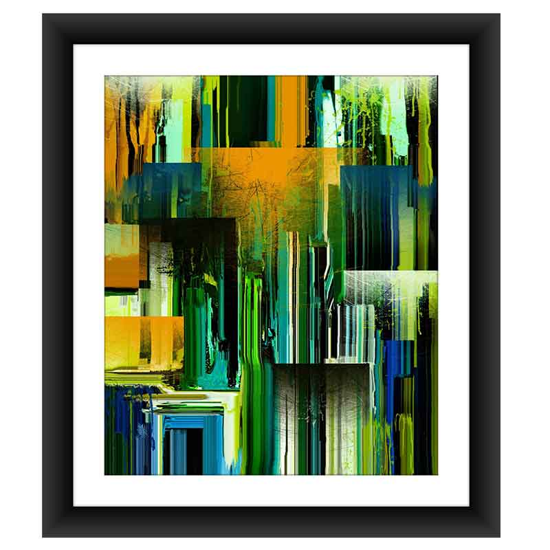 Abstract Digital Print "SQUARE SPLASH" Canvas Painting