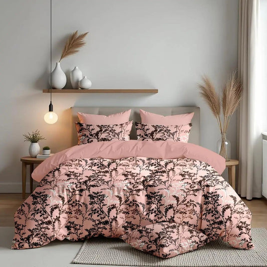 NESTLOOM Heavy Glace Cotton Bedsheet-Faded Pink
