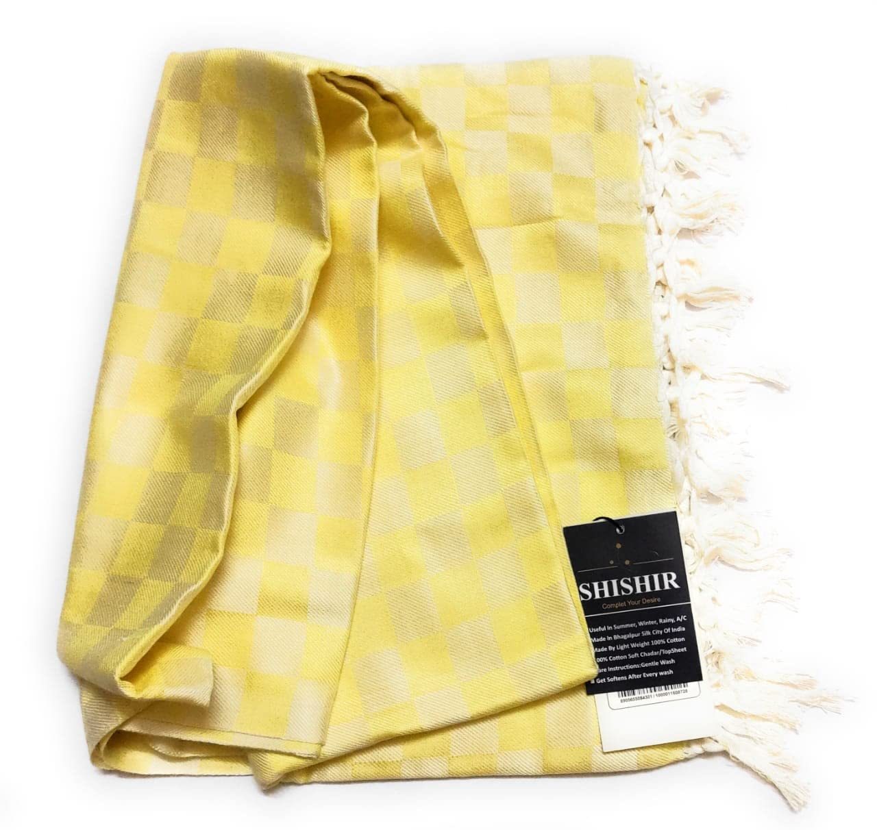 SHISHIR Bhagalpuri Single Bed Thin Layer Summers TopSheet