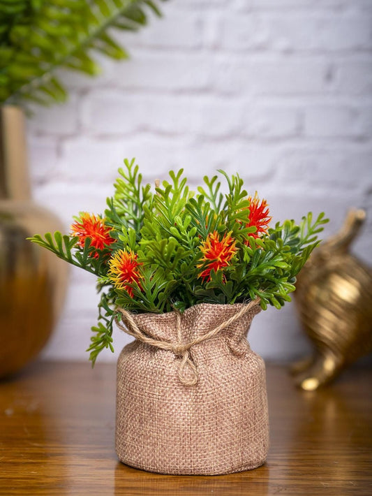 Red Artificial Potted Plant - Knitted