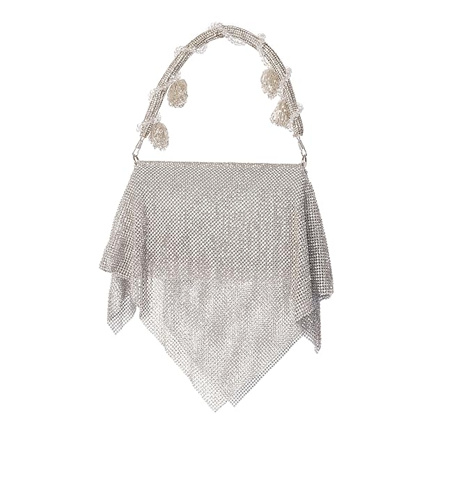 Silver Stone Party Handbag for Womens