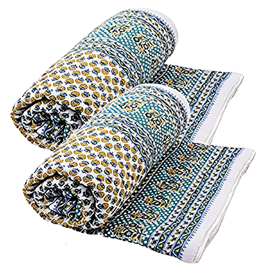 Beautiful Floral Print Soft Cotton Blanket(Pack Of 2) Color 2X1.5 M