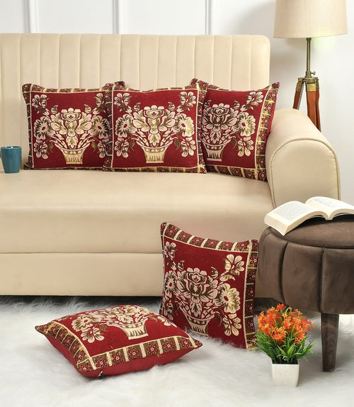 Modern Floral Design Cushions Cover set of 5 (Size-40x40cm)