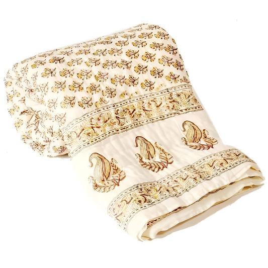 Beautiful Floral Print Soft Cotton Blanket Color 2.25x1.45 Meters Size