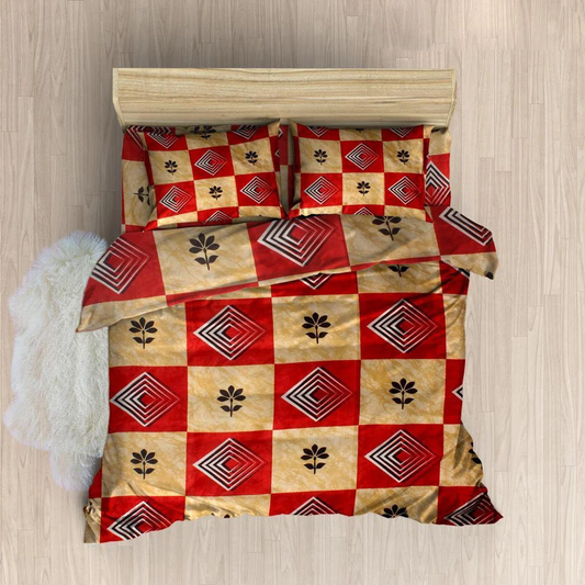 Poly cotton Romance Glace Cotton Single Bedsheet Set with 2 Pillow