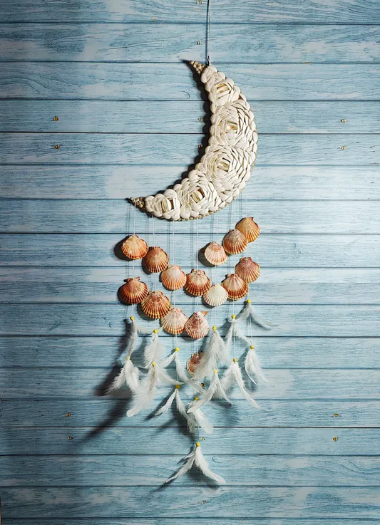White Crenecent Dream Catcher For Home: Decol