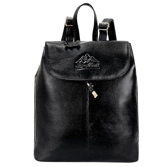 A.E Stylish Black PU Leather Backpack for Women & Girls | Soft