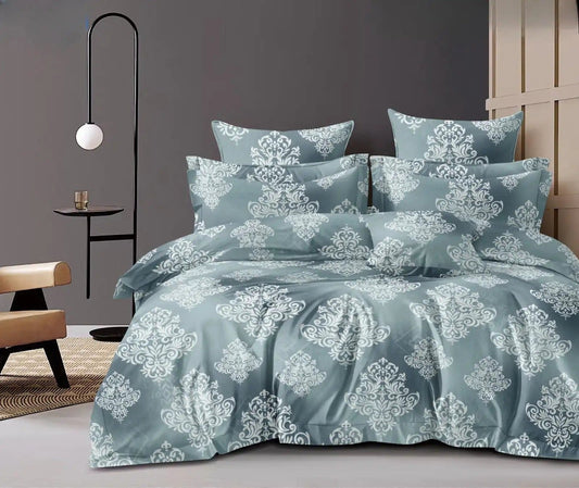 NESTLOOM King Size Fitted Bedsheet (Cyan)