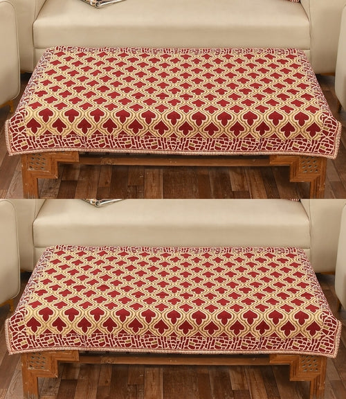 Beautiful Design Chenille 4 Seater Center Table Cover Pack of 2