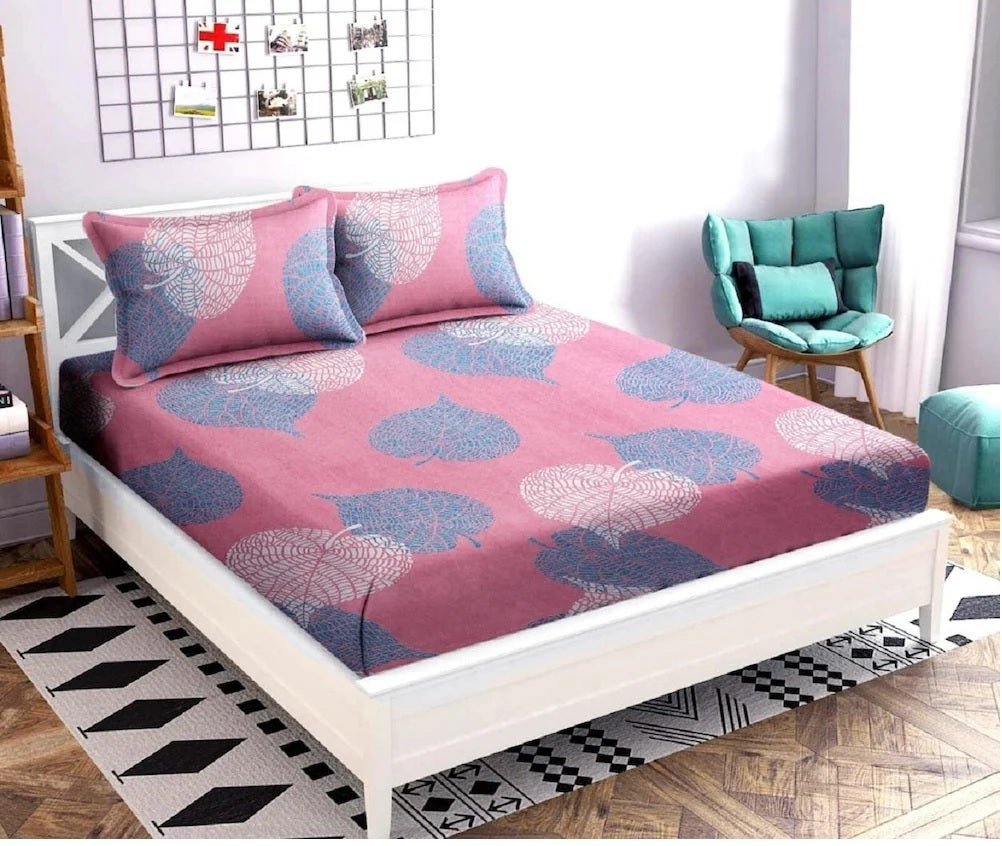 Designer Printed 150 GSM Microfiber Double Bedsheet with 2 Regular