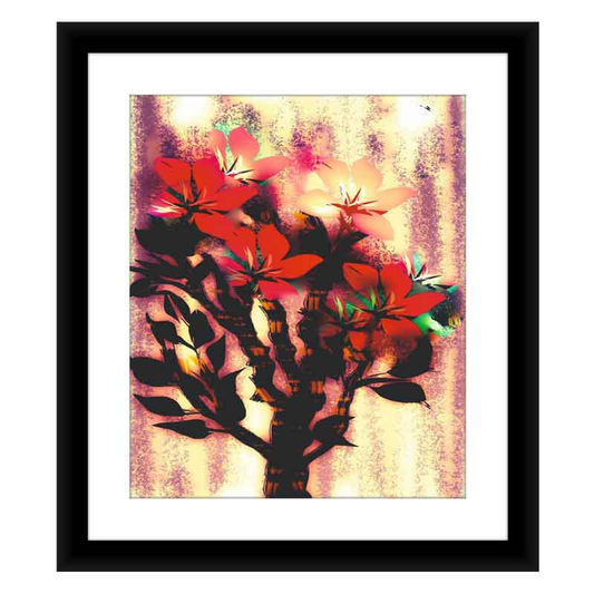 Red Floral Canvas Painting Wall Décor