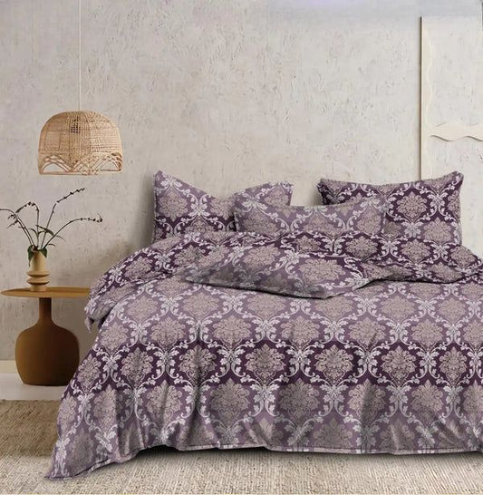 NESTLOOM King Size Fitted Bedsheet (Lavender)