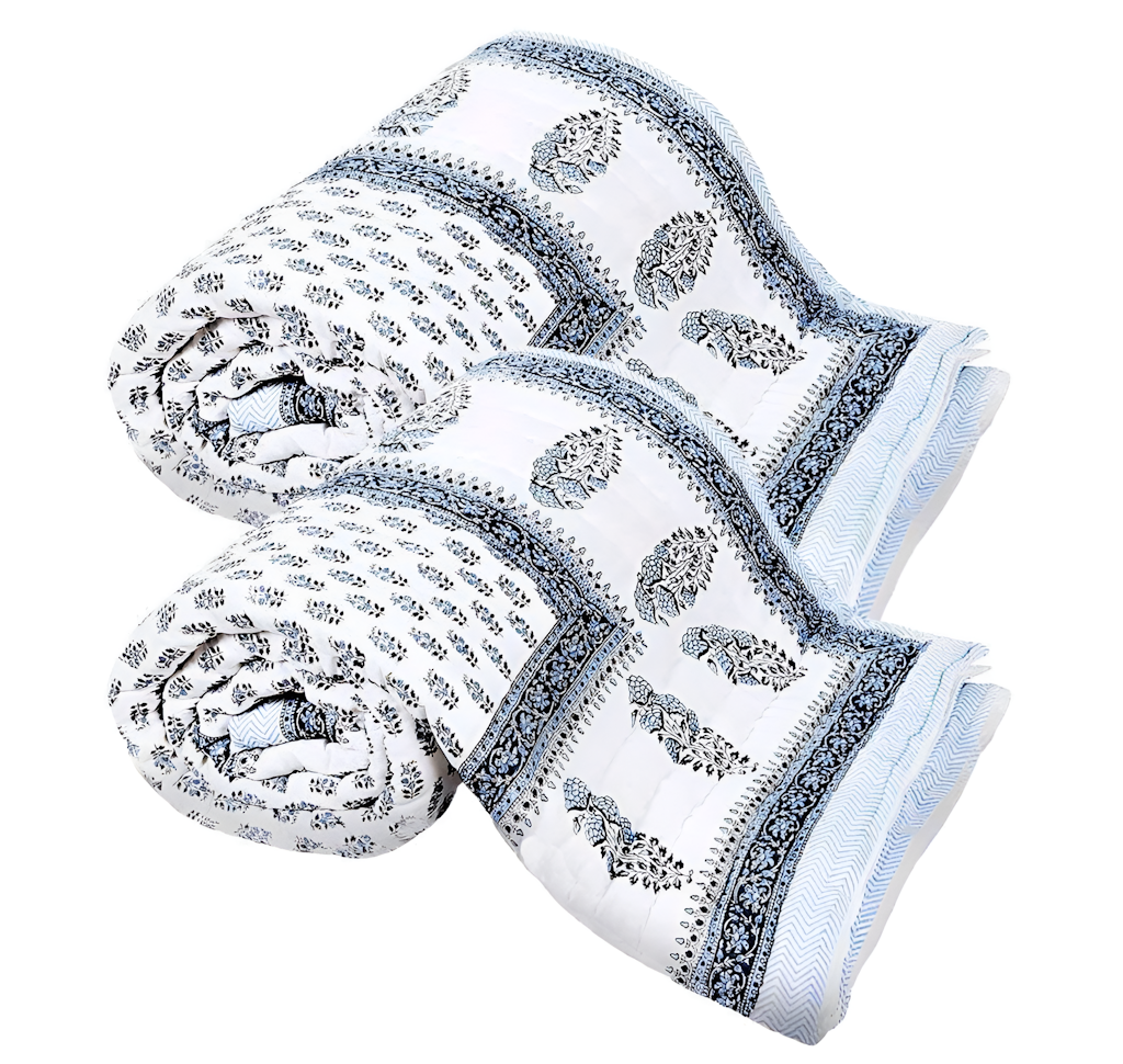 Beautiful Floral Print Soft Cotton Blanket(Pack Of 2) Color 2X1.5 M