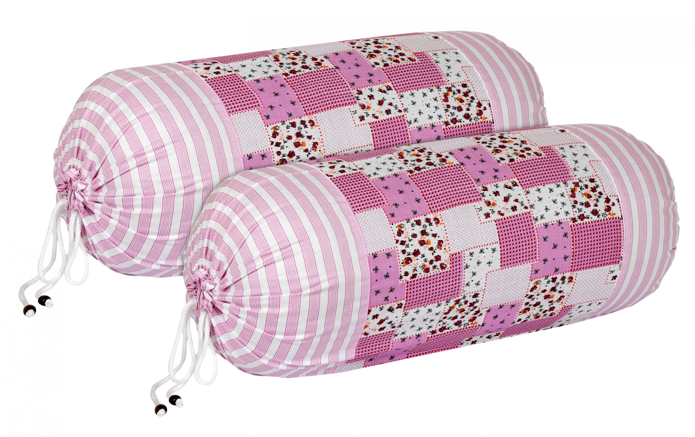 Check Design Premium Cotton Bolster Covers