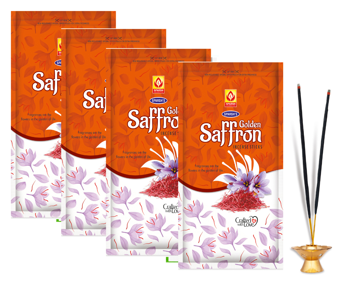 SPARSH AROMATICS Golden Saffron Agarbatti | Natural Saffron