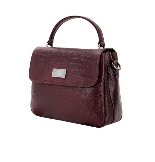 A.E Maroon Leather Hand & Sling Crossbody Bag for Women and Girls |
