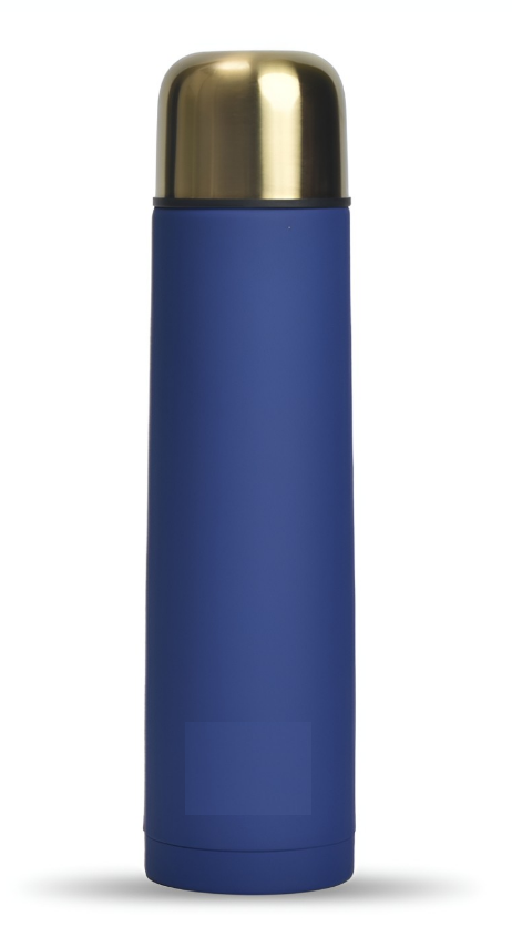 Blue & Gold Toned Stainless Steel Solid Double Wall Vacuum Water