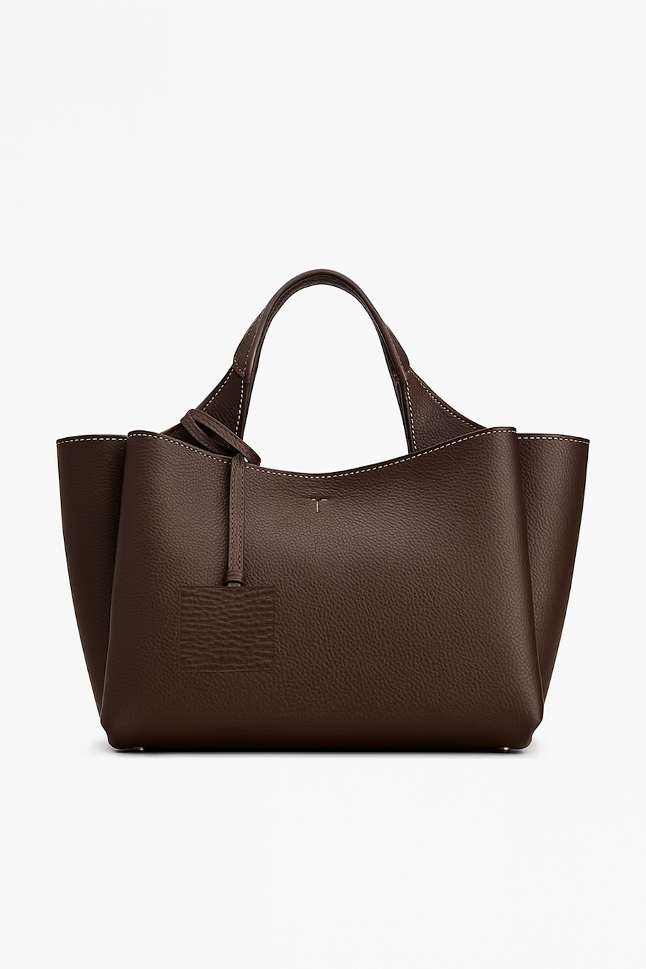 BS BAG Elegant Dark Brown Textured Leather Tote Bag for Women with