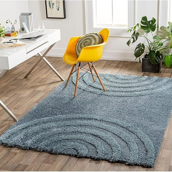 Soft Shaggy Fur Rug & Carpets for Bedroom & Living Room-LIGHT BLUE