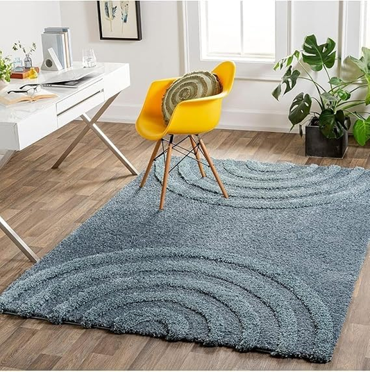 Soft Shaggy Fur Rug & Carpets for Bedroom & Living Room-LIGHT BLUE