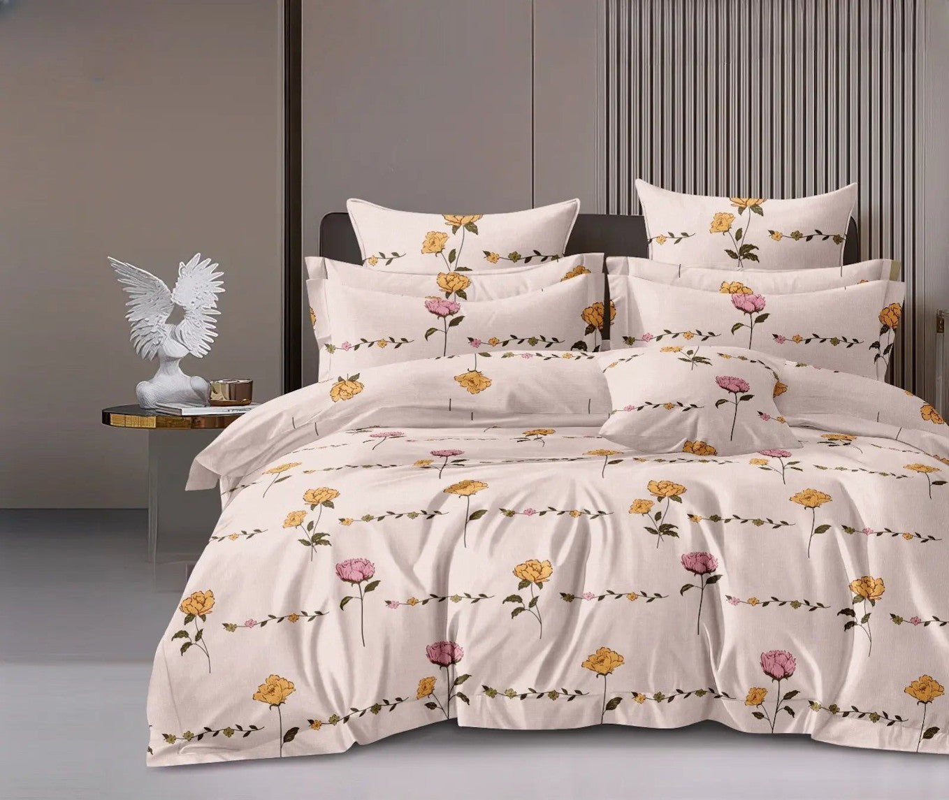 NESTLOOM King Size Fitted Bedsheet (Multicolor)