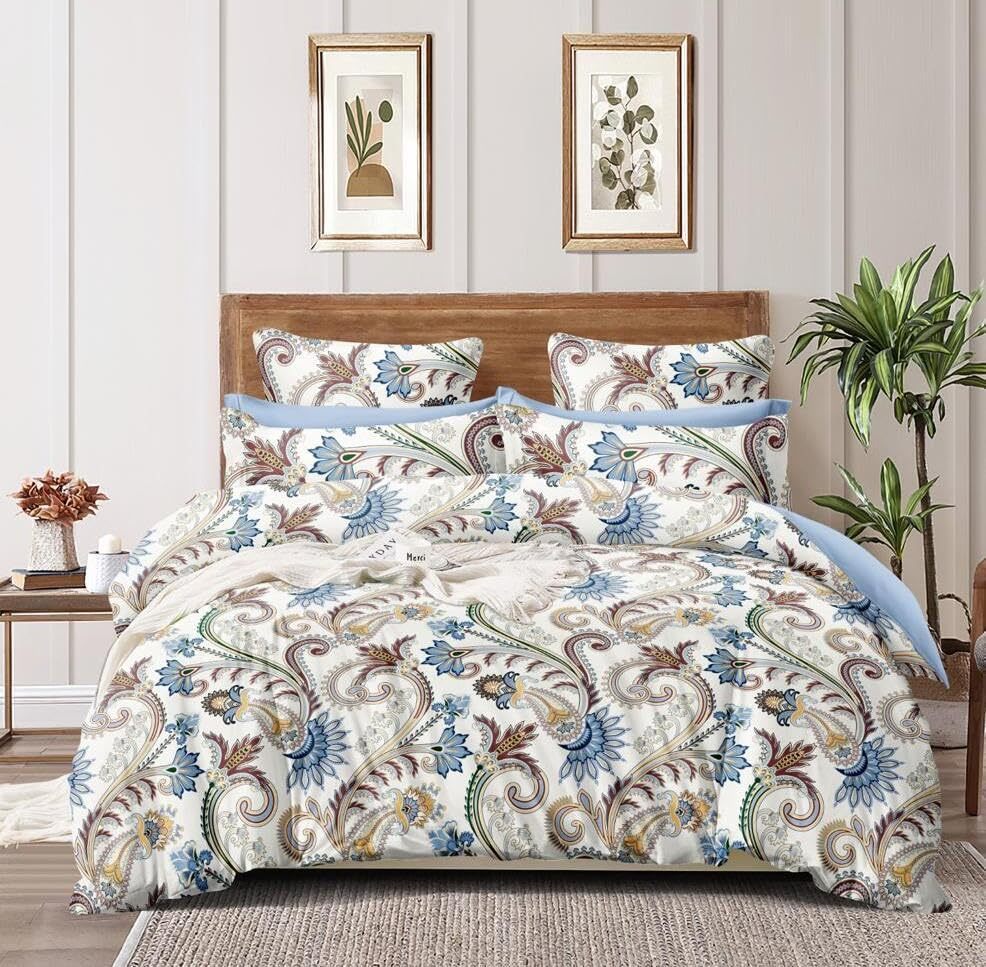 Thread Count Premium Cotton Queen Size Printed Double Bedsheet with