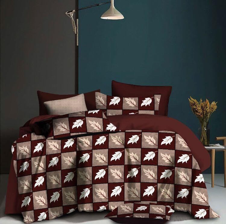 Microfiber Double Floral Fitted (Elastic) Bedsheet (Pack of 1, White)