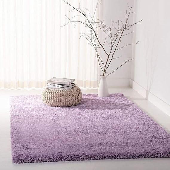 Shaggy Carpet Plain Fur Rugs for Bedroom-LAVENDER