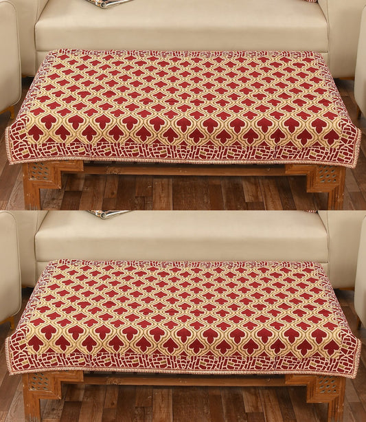 Beautiful Design Chenille 4 Seater Center Table Cover Pack of 2