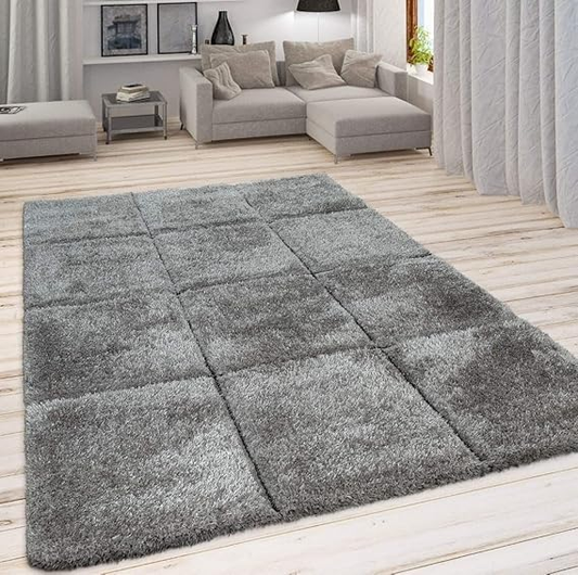 Brick Design Thick and Soft Shaggy Fur Rug-DARK GREY