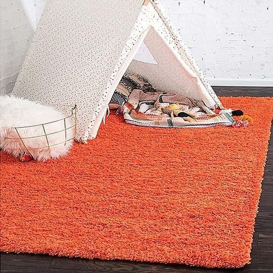 Soft Modern Area Rugs Fluffy Living Room Shag Comfy-ORANGE