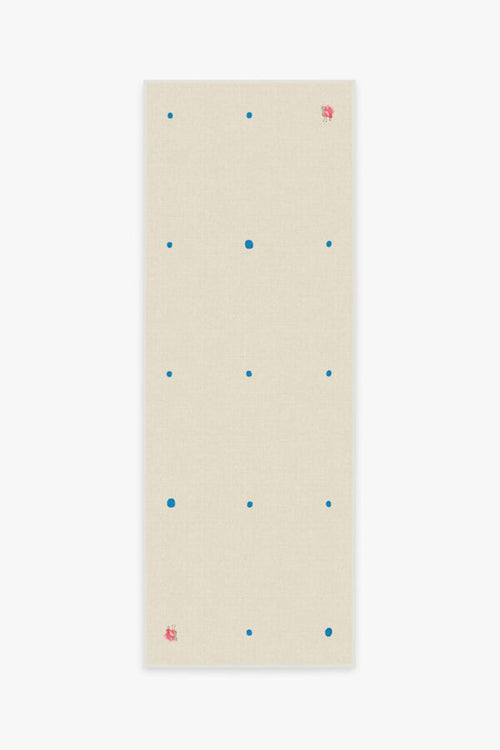 Gray Malin Llama Dot Ivory & Blue Tufted Rug