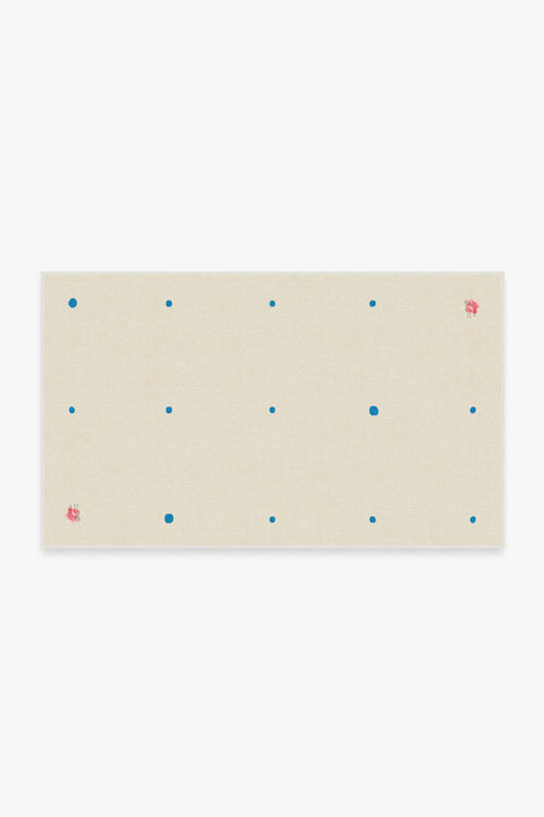 Gray Malin Llama Dot Ivory & Blue Tufted Rug