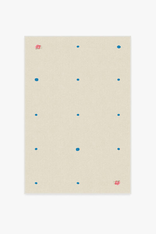 Gray Malin Llama Dot Ivory & Blue Tufted Rug