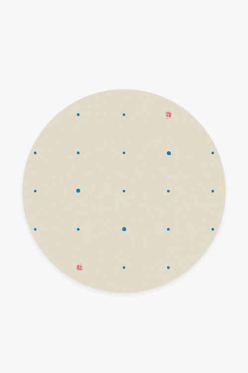 Gray Malin Llama Dot Ivory & Blue Tufted Rug