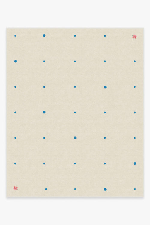 Gray Malin Llama Dot Ivory & Blue Tufted Rug