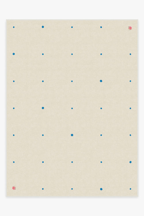 Gray Malin Llama Dot Ivory & Blue Tufted Rug