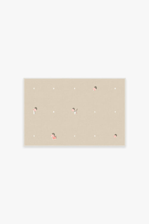 Gray Malin Umbrella Dot Cream & Pink Tufted Rug