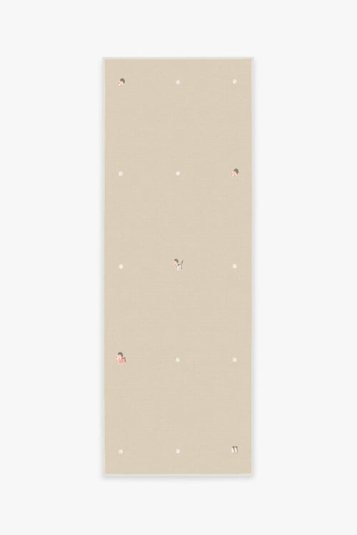 Gray Malin Umbrella Dot Cream & Pink Tufted Rug