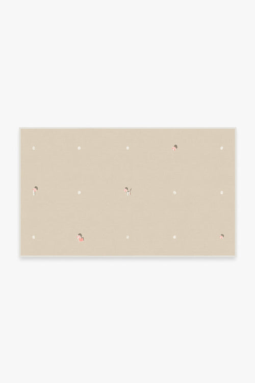 Gray Malin Umbrella Dot Cream & Pink Tufted Rug