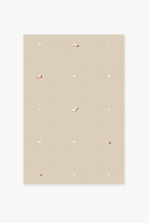 Gray Malin Umbrella Dot Cream & Pink Tufted Rug