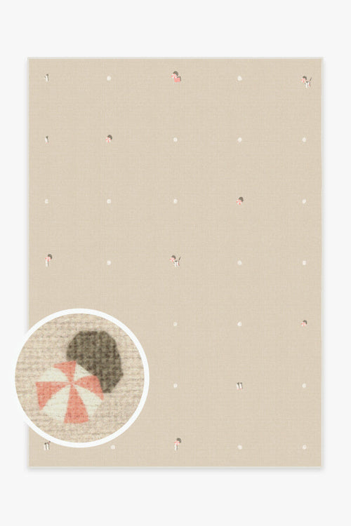 Gray Malin Umbrella Dot Cream & Pink Tufted Rug